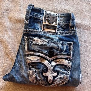 Ultra Rare Men’s Rock Revival Jeans,  Cypress Slim Straight  34X32
